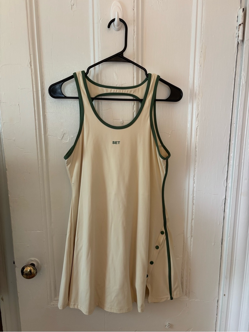 SET Active Cream Tennis Dress with Green Trim